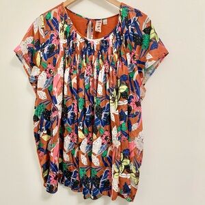 Anthropologie Dolan Left Coast Pilar Pleated Top Blouse Shirt Plus 2X